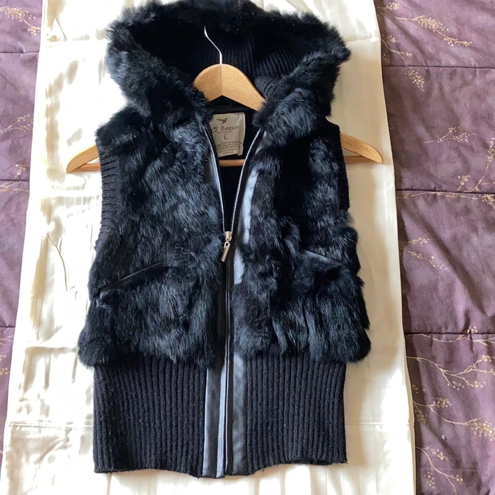 Real rabbit fur vest